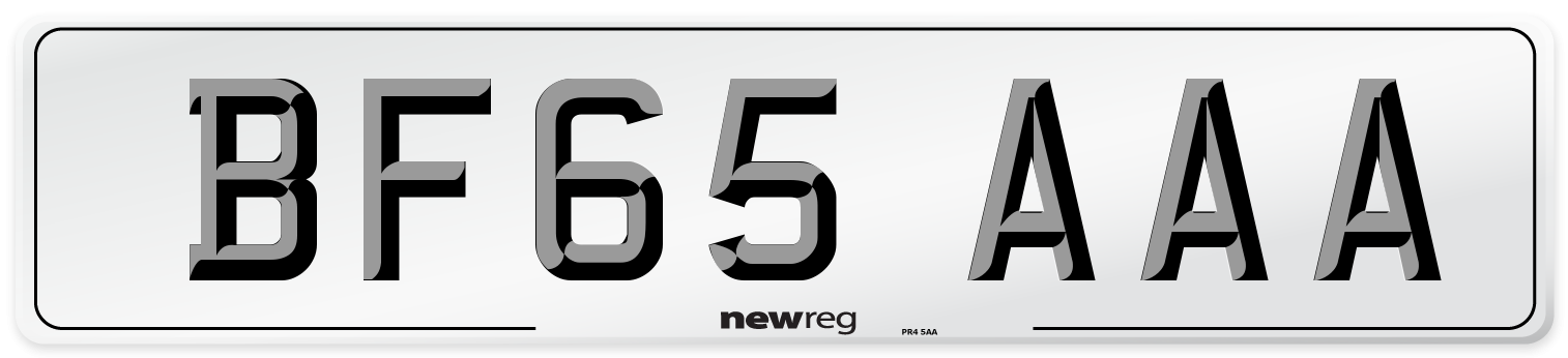 BF65 AAA Number Plate from New Reg